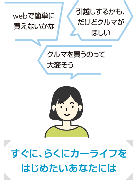 すぐに、らくにカーライフをはじめたいあなたには