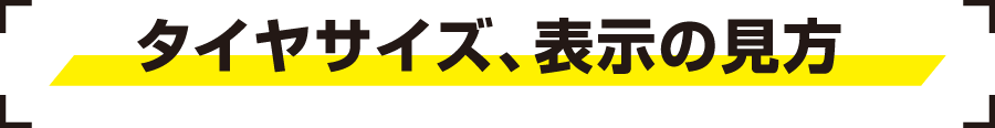 タイヤサイズ、表示の見方